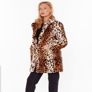 Nasty Gal Faux fur leopards coat